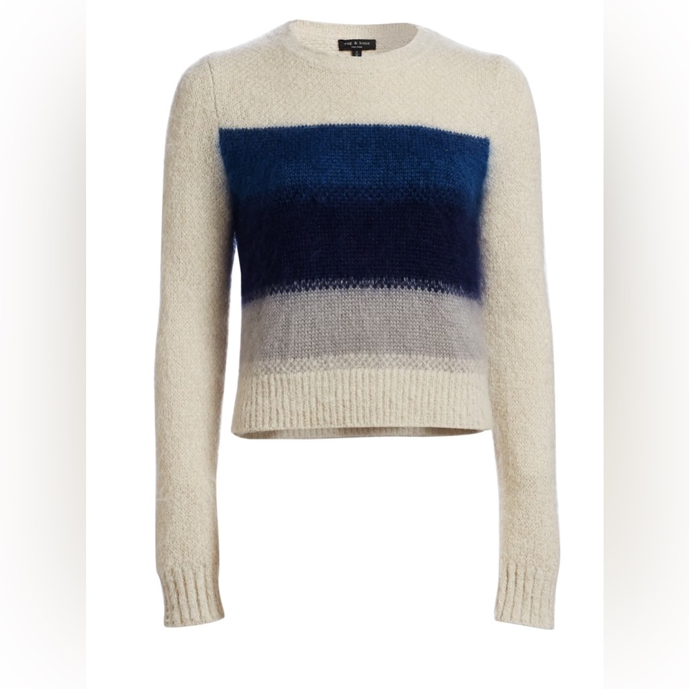 Rag & Bone Holland Cropped Crewneck Mohair Sweater Size XS